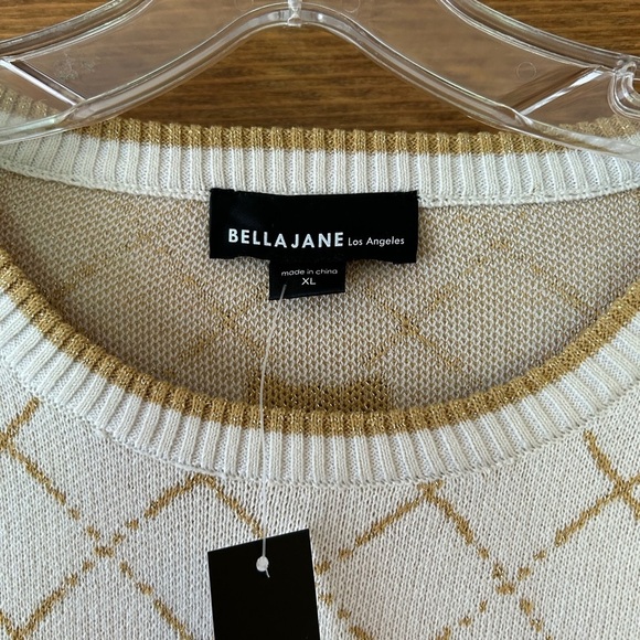 Bella Jane / NWT/ Size XL/ Woman's Elegant Cream And Gold Sweater. - Picture 5 of 13